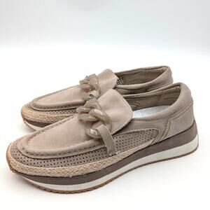 Dolce Vita Jadah Wedge Sneaker Shoes Chain Link Women's Taupe Size US10 EU41